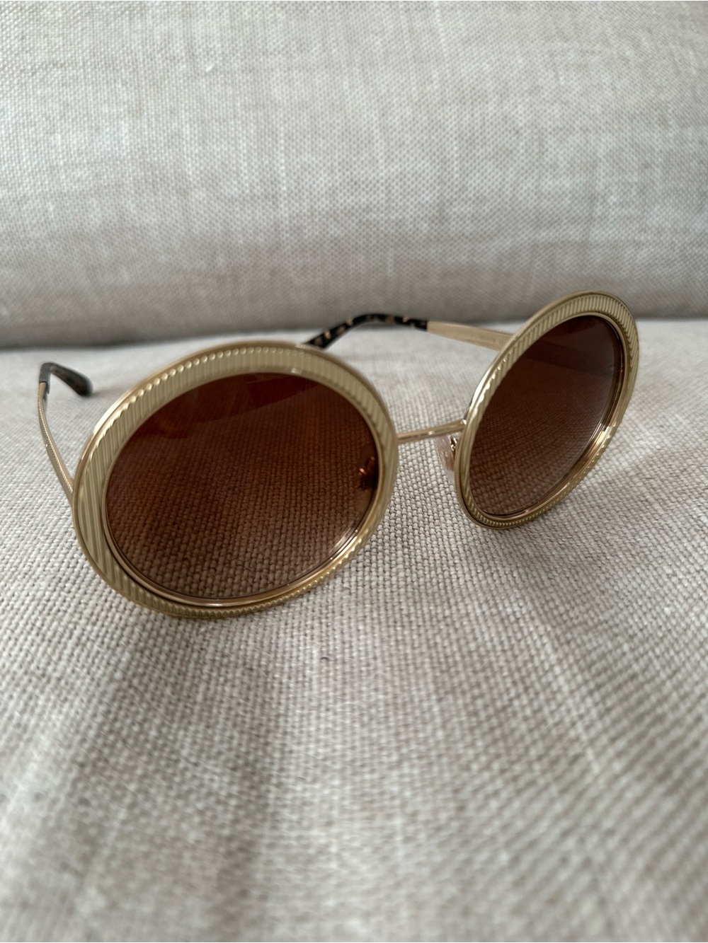 Dolce & Gabbana Gold Tone/Havana DG2179 Round Sunglasses - Picture 9 of 16